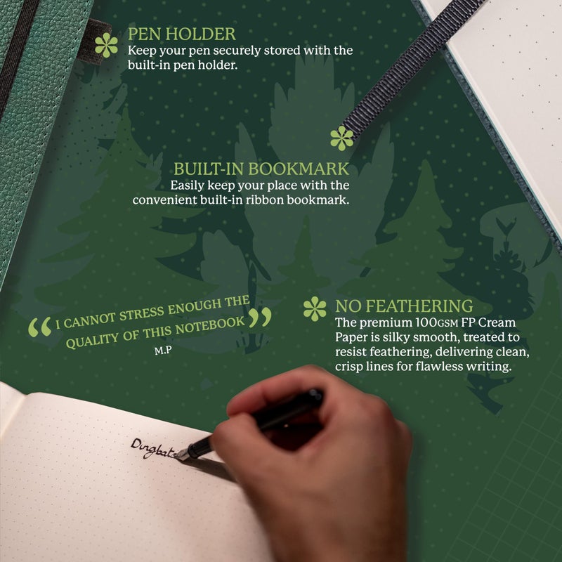 Dingbats* Notebooks Dingbats* - Wildlife Dotted Extra Large A4 Notebook - PU Leather Hardcover Journal for Work, Writing - Pocket, Elastic Closure, Pen Holder, Bookmark - Image 3